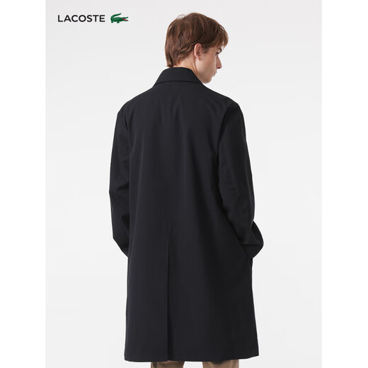 Crocodile (LACOSTE) French crocodile men's autumn fashion solid color lapel mid-length windbreaker jacket | BH5946 BUQ/off-white S 46 /165