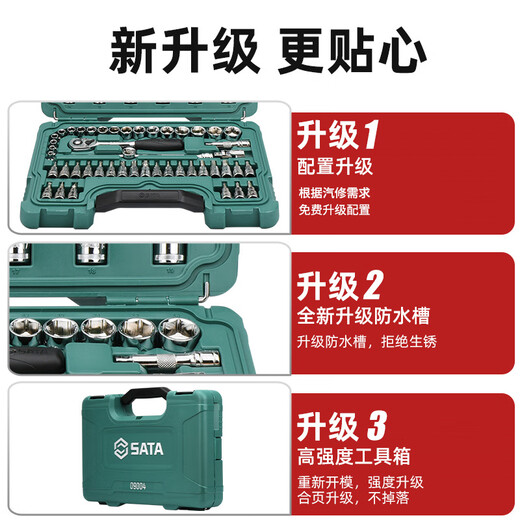 Shida SATA Shida 09007/60-piece Dafei socket combination set auto repair tool set ratchet wrench complete 09007 lifetime warranty 60-piece Dafei socket wrench set