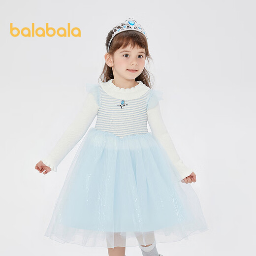 Balabala children's clothing children's dress girls 2025 autumn and winter knitted mesh skirt same style in shopping mall 202425111001