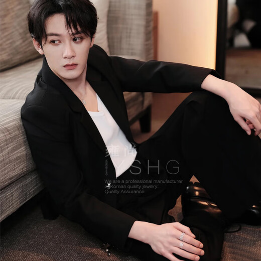 MuurceeR Tan Jianci same style ring four-leaf clover ring finger ring tail ring jewelry for men and women niche design light luxury and exquisite time four-leaf clover ring_5#