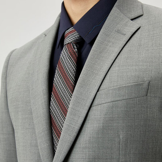 K-Boxing Men's Wear (K-Boxing) Sheep Wool Business Casual Gentleman Suit Men|HSFT1906 Medium Gray A 52/2XL