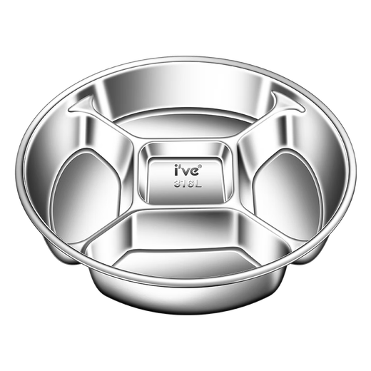 I VE316L stainless steel divided plate for kitchen onion, ginger and garlic ingredients divided plate for deepening hot pot side dish tray. Upgraded and thickened 316L all-steel-five-compartment plate for food preparation-dipping-separating-food supplement-steaming tray.