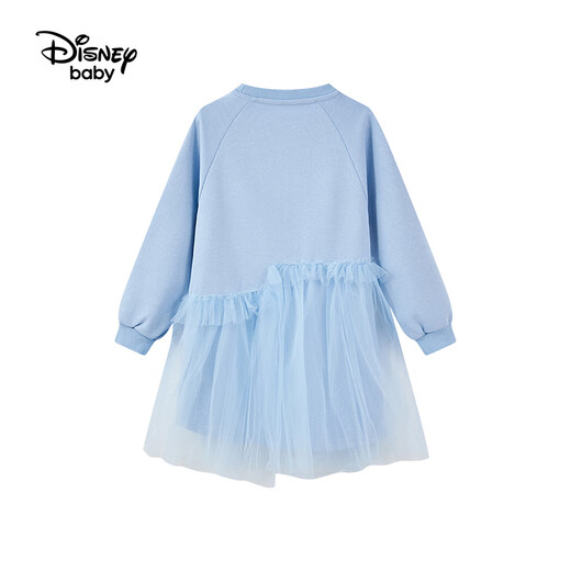 Disney (DISNEY) Elsa Princess Skirt 2025 New Sweater Skirt Girls Splicing Dress Children's Western-style Gauze Skirt Princess Skirt