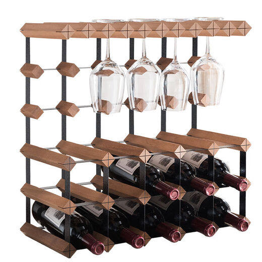 Cat Wine Rack Solid Wood Wine Glass Rack Ornaments Wine Red Wine Upside Down Light Luxury Household Red Wine Rack Storage Rack Goblet Rack 3X4 Grid 300mm Depth (Sapele Wood)