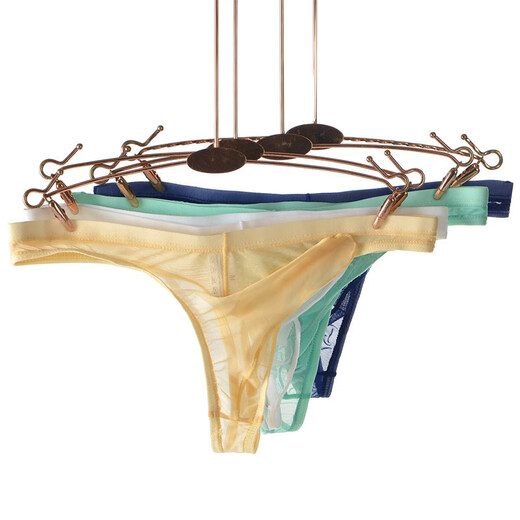 JUNYEON men's underwear ultra-thin mesh transparent thong elephant trunk bullet separated see-through white M