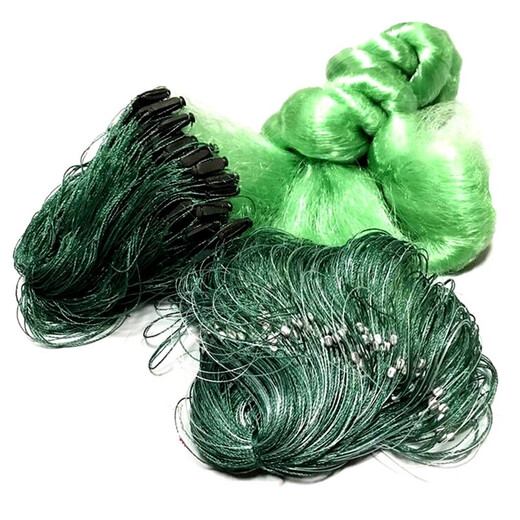 Guangtai Fishing Net Three-layer Sunken Net Sticky Fish Net Green Silk Fishing Net Sticky Net Fishing Net Hanging Net to Catch Fish Wire Net Sticky Fish Net Three-layer Sunken Net 1.5 meters high 4 fingers 50 meters long