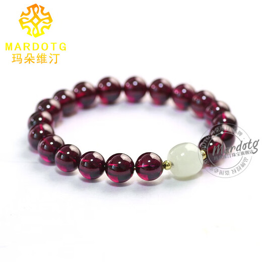 MARDOTG Collection Grade Purple Tooth Black Garnet Bracelet Women's Jade Buddha Bead Bracelet Birthday Gift for Women 8