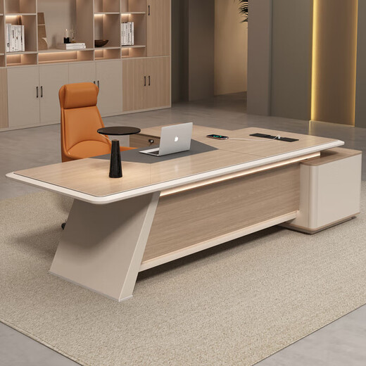 Lacquered desk boss table light luxury desk simple modern high-end manager office president table 1.6 meters boss table