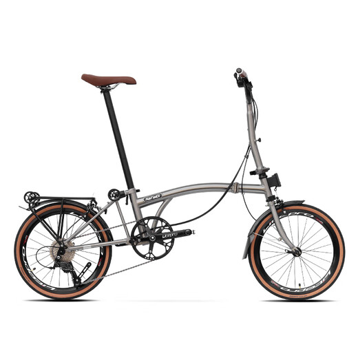 OEMG Japanese quality KaFeiDi 20-inch Xiaobu 9-speed three-folding bicycle ultra-light and portable urban commuter bicycle K20 brushed titanium-black with/M handlebar hollow integrated crankset 20 inches