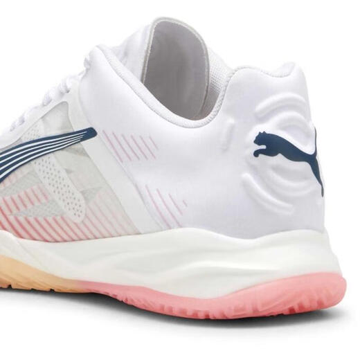 PUMA women's indoor sports shoes, high response cushioning, quick start, flexible support, white upper white (white / mix) 37.5