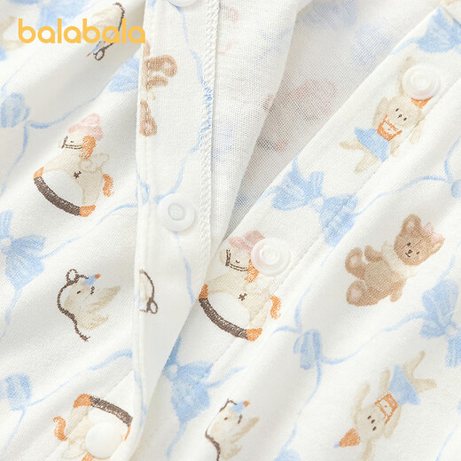BALABALA balaOne BALABALA Children's Clothing Newborn Jumpsuit Romper Suit 2026 New Spring Clothes Cute White Blue Tone 00318 52cm