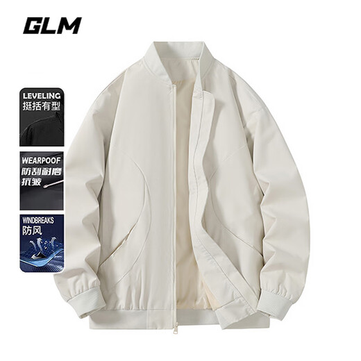 GLM jacket men's spring and autumn loose jacket men's casual simple baseball uniform men's comfortable versatile top black 3XL