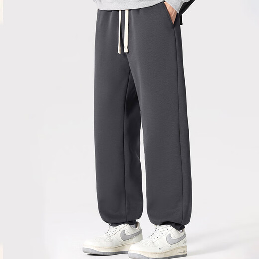 MINISO Lambskin Pants Men's Winter Warmth and Coldproof Plus Velvet Extra Thick Soft Waxy Trousers Men's Casual Fleece Trousers Upgraded Lamb Velvet/Elastic Tights Gray Green (Vibrant Pants Label) S/165 (Same Style for Men and Women)