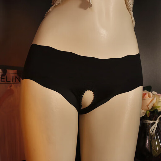 Universal sexy ice silk one-piece low-waist men's and women's open underwear bed sexy underwear passionate temptation free of charge three white