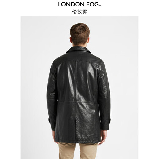 London Fog winter new British style cotton leather men's leather jacket business commuting color versatile fitted jacket official flagship black Z9 L 170/88B 50