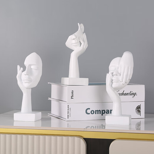 Abstract art wine cabinet decoration ornaments high-end niche home living room TV cabinet office character sculpture thinking about gold