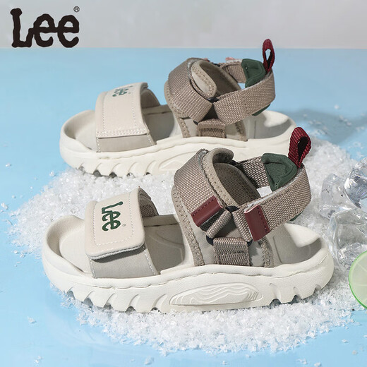 Lee children's shoes summer children's sandals girls black hollow sports beach shoes boys and girls beige 26 recommended foot length 159.5mm