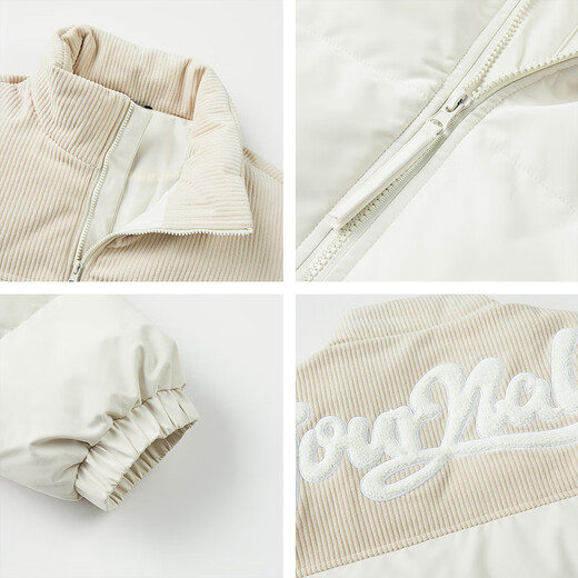 Pierre Cardin Japanese retro corduroy spliced thermal storage and heat-locking jacket, comfortable, breathable and windproof letter embroidered cotton coat, black XL