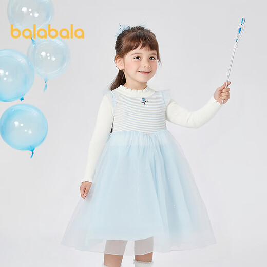 Balabala children's clothing children's dress girls 2025 autumn and winter knitted mesh skirt same style in shopping mall 202425111001