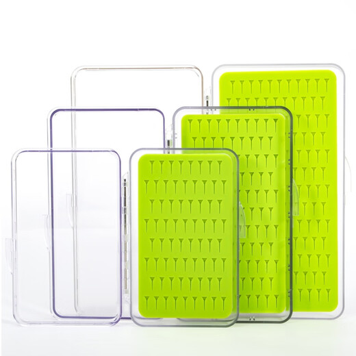 Green fly bait storage box silicone fly bait box transparent flip cover thickened fishing gear box wholesale green small size