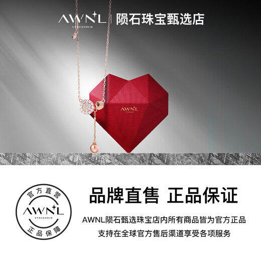 AWNL Nordic M Meteorite Dark Night Wishing Necklace Female Niche Light Luxury High-Level Gift for Girlfriend Birthday Gift Necklace-Rose Gold Brand Gift Box