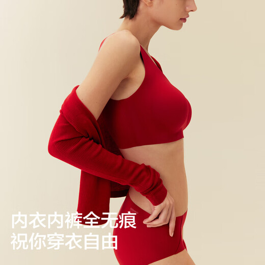 Jiao Nei Liu Haocun's same style Red Plan 3 Series No Size Bra Gift Box Women's Underwear Zodiac Year of the Horse Set Spokesperson's Same Style Regular Version Good Luck Red One Size One Size