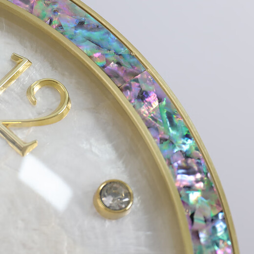 Hanshi (Hense) European light luxury living room table clock desktop high-end clock alloy table clock TV cabinet quartz clock HD2225 shell plate + abalone shell