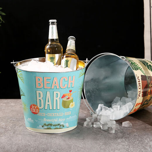 Pickup Cat Internet celebrity household outdoor portable ice bucket bar beer cola ice bucket iron bucket high-looking camping camping commercial Barbecue-BAR barbecue