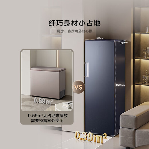 Hisense Big Mint Series 290-литровая вертикальная домашняя морозильная камера с переменной частотой, глубокая заморозка, быстрая заморозка, первоклассный энергоэффективный, безморозный холодильник с воздушным охлаждением BD-290S3LNKQD