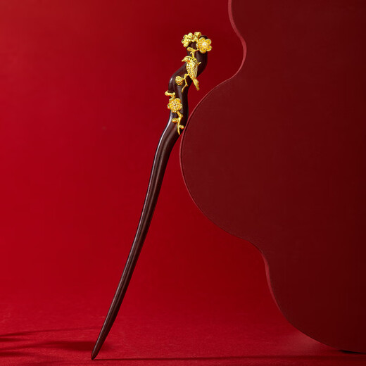 Museum of Culture and Creation Magpie Climbing Plum Hairpin Chinese Style Sandalwood Ancient Style Hairpin New Chinese Style Birthday Gift Thanksgiving Gift Box