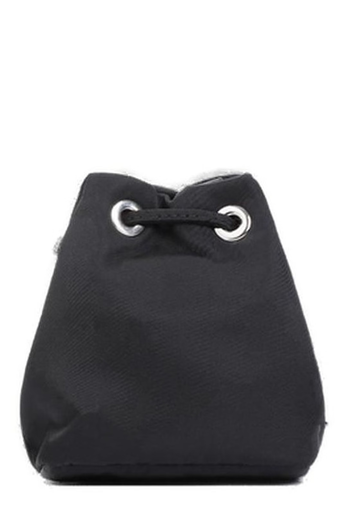 PRADA rivet-embellished drawstring bucket bag black one size
