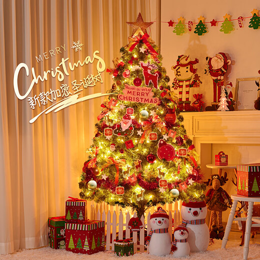 Duomeiyi Christmas tree package Christmas decorations encrypted home shopping mall atmosphere layout 1.5 meters classic with colored lights