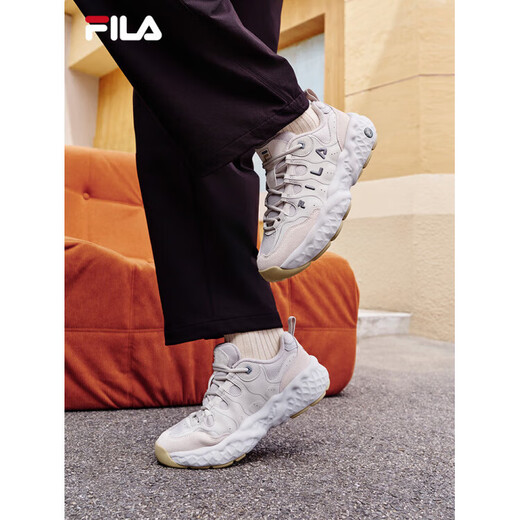 FILA autumn and winter muffin shoes plus velvet men's shoes dad shoes sneakers 2025 winter new warm thick-soled casual shoes black-BK 39