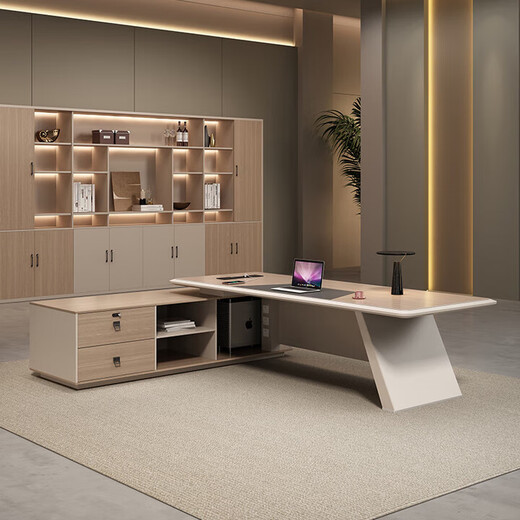 Lacquered desk boss table light luxury desk simple modern high-end manager office president table 1.6 meters boss table