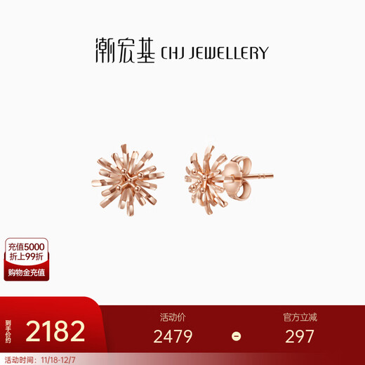 Chao Acer Snowflake 18K Gold Earrings Rose Gold Color Gold Earrings for Girlfriend Birthday Gift YD