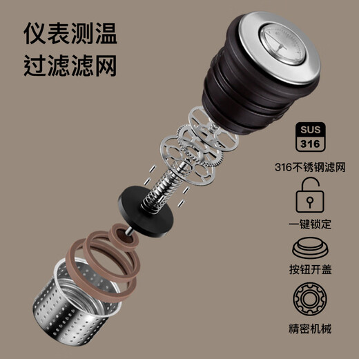 Mr. Stew's new insulated cup 316 stainless steel stuffy tea cup with car travel stew tea cup custom made tea cup pine apricot 550ml ceramic coating intelligent temperature display