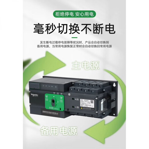 Schneider dual power automatic transfer switch 63A-800A millisecond switching 220V-380V2P3P4P WATSG-800A_800A_4A