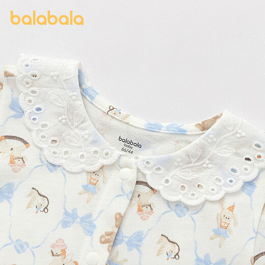 BALABALA balaOne BALABALA Children's Clothing Newborn Jumpsuit Romper Suit 2026 New Spring Clothes Cute White Blue Tone 00318 52cm