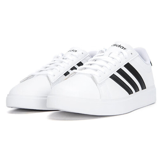 Adidas casual shoes for men and women 2025 autumn and winter new sports shoes GRAND COURT 2.0 low-top sneakers GW9195 white/black 40