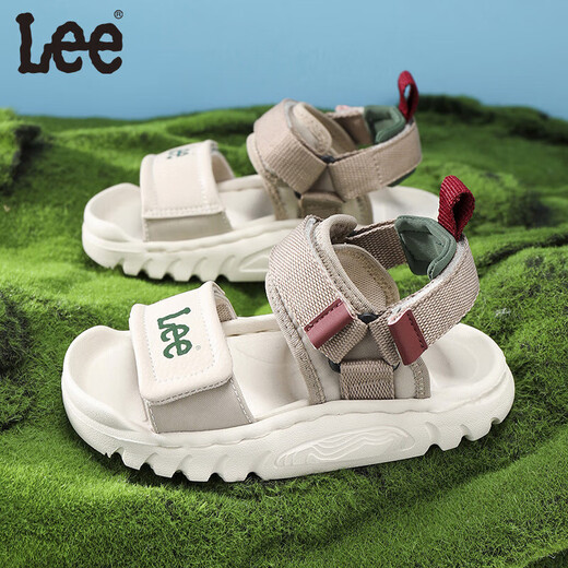 Lee children's shoes summer children's sandals girls black hollow sports beach shoes boys and girls beige 26 recommended foot length 159.5mm