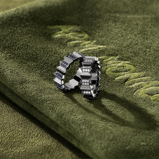 APM Monaco Up and Down Ring Women's Ring Men's Ring Couple Ring for Girlfriend Dark Gray Size 56