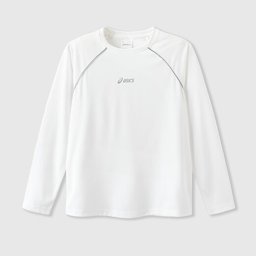 ASICS children's 2026 new long-sleeved T-shirt raglan sleeve second-drying stretchy comfortable moisture-absorbent quick-drying 0000 white 160