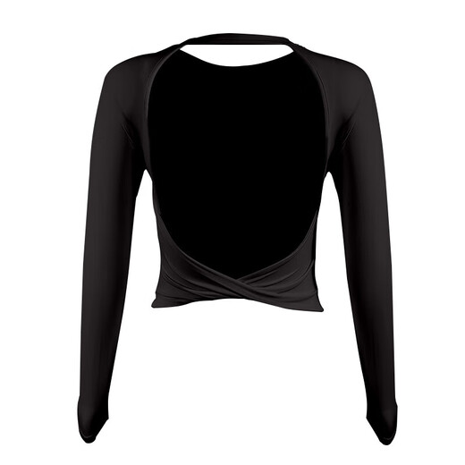 Ayub Flagship Store backless fitness clothes for women with chest pads and beautiful back new Pilates training long-sleeved yoga tops off-white with fixed chest pads S