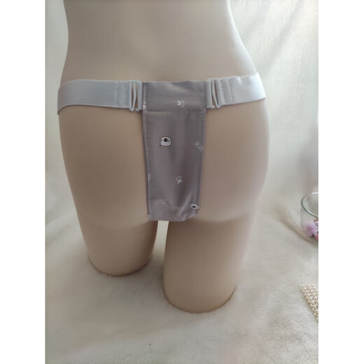 Men's Type A Cotton Thong Wide Belt Breathable Large Size Underwear Gray 50-55