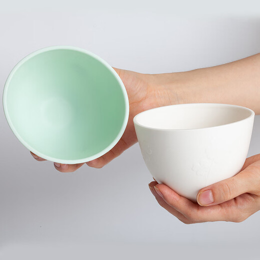 UHC facial mask mixing bowl set 2-piece set facial mask brush stirring stick soft silicone bowl makeup tools for skin management green bowl + green trumpet stick 1 piece