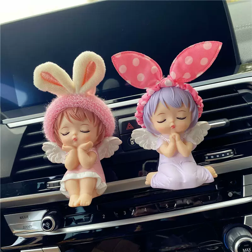 Yusenyi Car Decoration Cute Annie Car Air Vent Aromatherapy Car Air Conditioner Perfume Clip Car Ornament Goddess Benz Pink Purple Annie Purple and White Sunflower Air Vent Free Perfume Flakes