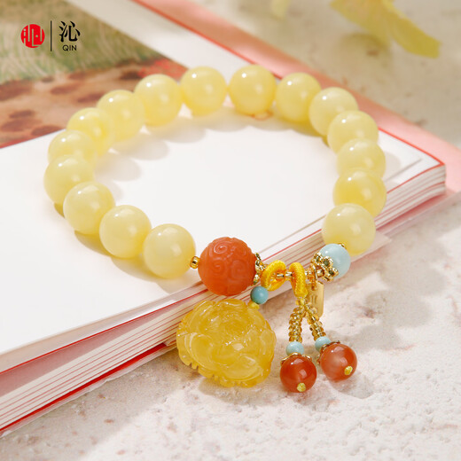 Qin Beeswax Bracelet Women's Southern Red Agate Turquoise Authentic DIY Bracelet for Mom or Girlfriend Gift 24 Solar Terms Series - Beginning of Autumn