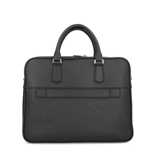 BOSS men's briefcase, large capacity, portable, lightweight, scratch-resistant, wear-resistant, black leather material, textured surface, black TU