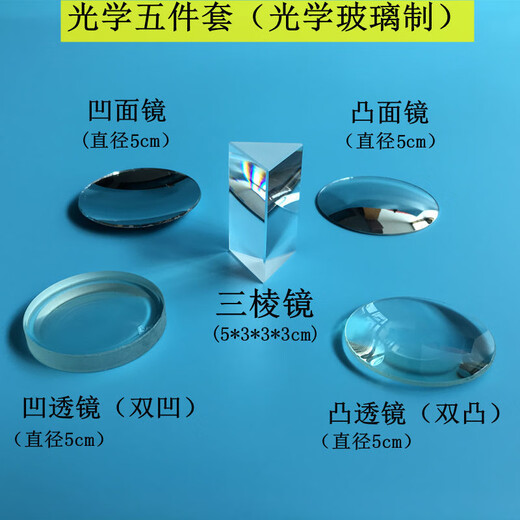 Linghuatang Konvexspiegel Konkavspiegel Experimentelle Gerätebox Kinderspielzeug Kindergarten Wissenschaftliches Prisma Konkavlinse Konvexlinse Optisches Fünfteiliges Set