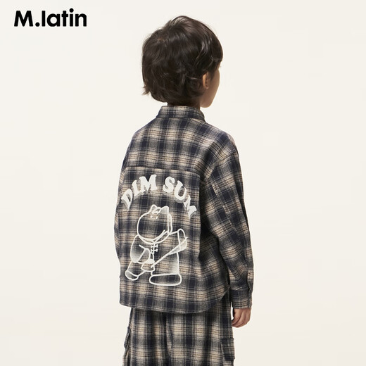 M.Latin Shopping mall same style M.Latin children's shirt 26 spring new style boys intellectual style long-sleeved shirt Navy blue 110